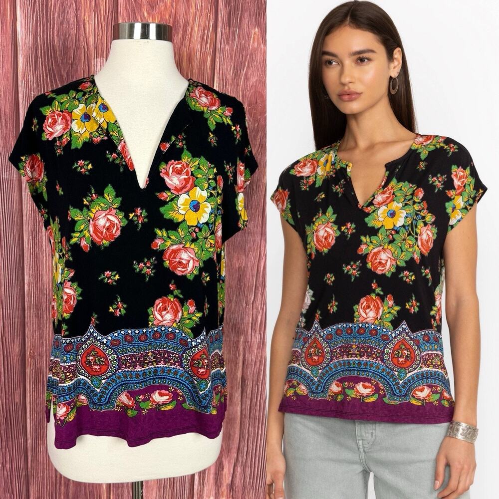 Johnny Was The Janie Favorite Dolman V-neck Floral Print Top Size Small - Medium